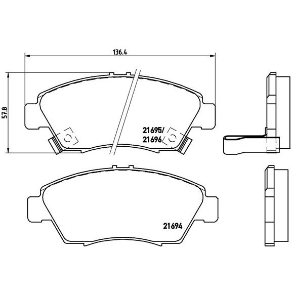 Слика на плочки BREMBO P 28 023 за Honda Civic 7 Saloon (ES) 1.6 - 114 коњи бензин