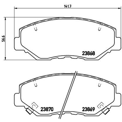 Слика на плочки BREMBO P 28 035 за Honda Accord 8 (CL,CM) 2.4 - 169 коњи бензин