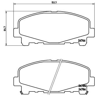 Слика на плочки BREMBO P 28 043 за Honda Accord 9 Saloon 2.4 - 192 коњи бензин