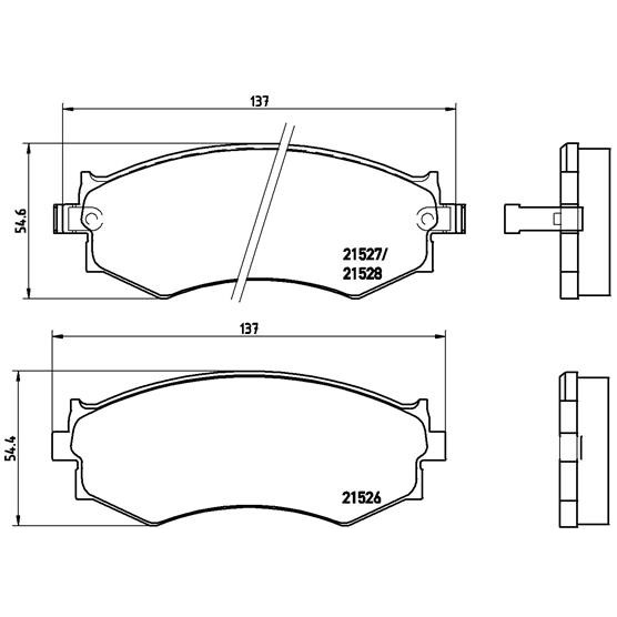 Слика на плочки BREMBO P 30 002 за Nissan Prairie Pro (M11) 2.4 i 4x4 - 133 коњи бензин