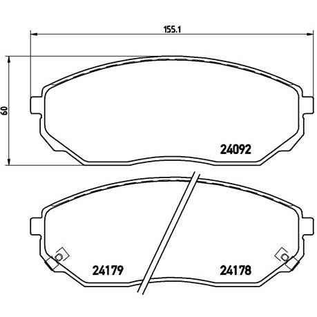 Слика на плочки BREMBO P 30 019 за Kia Sorento (JC) 2.5 CRDi - 170 коњи дизел