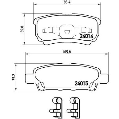 Слика на плочки BREMBO P 54 034 за Mitsubishi Lancer Ex Saloon (CY-ZA) 1.8 Bifuel - 143 коњи Бензин/Автогаз (LPG)