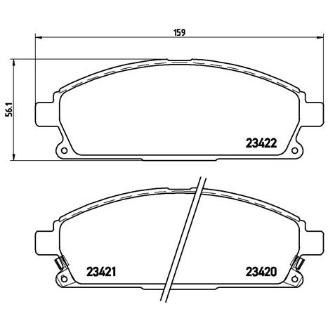 Слика на плочки BREMBO P 56 040 за Nissan Pathfinder (R50) 3.5 4WD - 243 коњи бензин