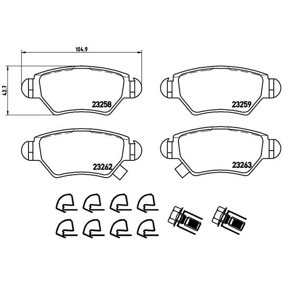 Слика на плочки BREMBO P 59 031 за Opel Astra G Hatchback 2.2 DTI - 125 коњи дизел