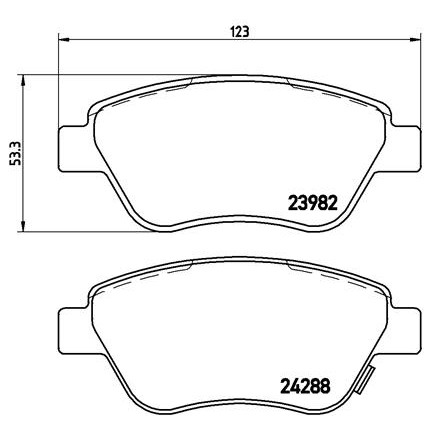 Слика на плочки BREMBO P 59 051 за Fiat Doblo Cargo 223 1.9 JTD - 105 коњи дизел