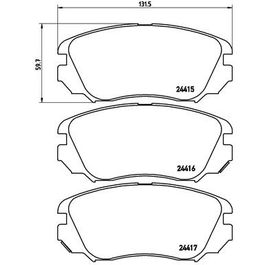 Слика на плочки BREMBO P 59 054 за Hyundai i45 6 Saloon (YF) 2.4 - 203 коњи бензин