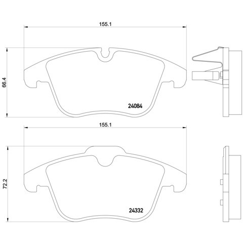 Слика на плочки BREMBO P 61 106 за Citroen C5 TD Break 1.6 VTI 120 - 120 коњи бензин