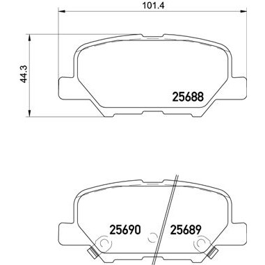 Слика на плочки BREMBO P 61 111 за Mazda 6 Saloon (GJ, GH) 2.0 - 155 коњи бензин