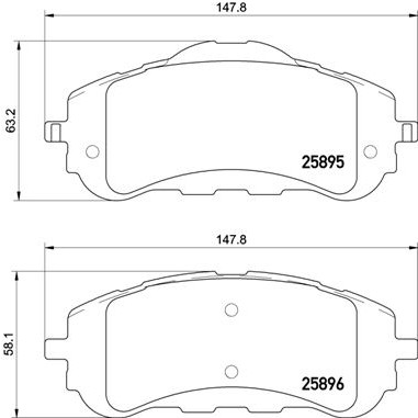 Слика на плочки BREMBO P 61 120 за Peugeot 308 SW (T9) 1.6 THP 155 - 156 коњи бензин