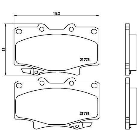 Слика на плочки BREMBO P 83 025 за Toyota Land Cruiser (J8) 4.2 TD (HDJ80) - 160 коњи дизел