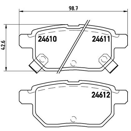 Слика на плочки BREMBO P 83 083 за Toyota Corolla Sedan (E15) 1.6 - 132 коњи бензин