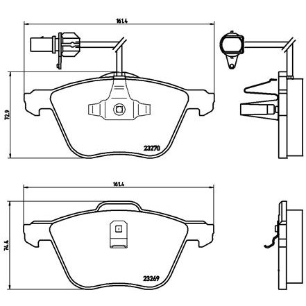 Слика на плочки BREMBO P 85 061 за VW Transporter T4 Box 2.4 D - 75 коњи дизел