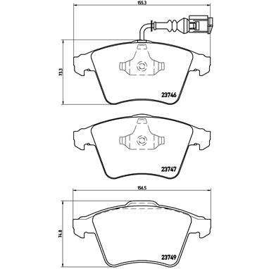 Слика на плочки BREMBO P 85 081 за VW Multivan 5 1.9 TDI - 102 коњи дизел