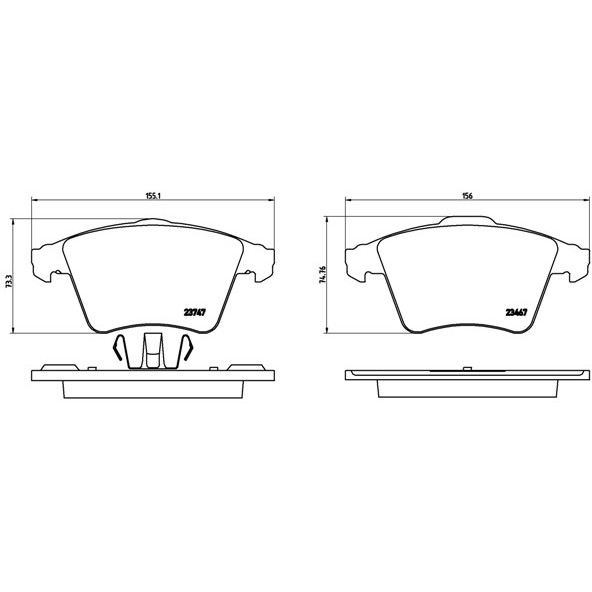 Слика на плочки BREMBO P 85 106 за VW Transporter T5 Box 3.2 4motion - 235 коњи бензин