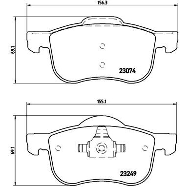 Слика на плочки BREMBO P 86 020 за Volvo S60 Sedan 2.3 T5 - 265 коњи бензин