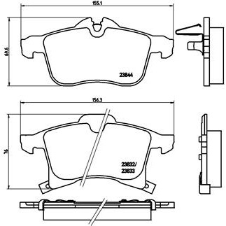 Слика на плочки BREMBO DIRECTIONAL BRAKE PADS P 59 045 за Opel Astra H Estate 1.6 Turbo - 180 коњи бензин