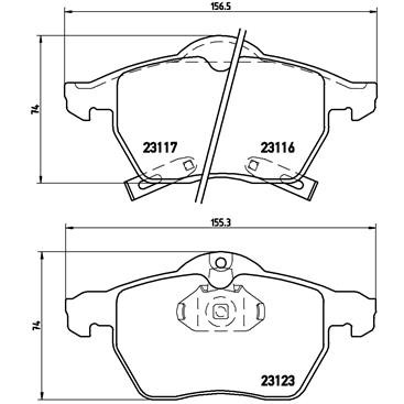 Слика на плочки BREMBO DIRECTIONAL BRAKE PADS P 59 048 за Saab 9-5 Saloon (YS3E) 2.3 Turbo - 250 коњи бензин