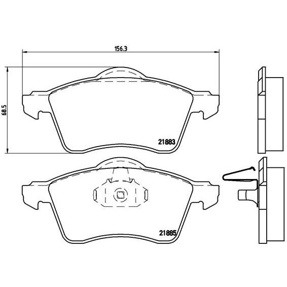 Слика на плочки BREMBO DIRECTIONAL BRAKE PADS P 85 047 за VW Transporter T4 Bus 2.4 D Syncro - 78 коњи дизел