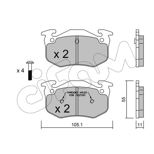 Слика на плочки CIFAM 822-038-1 за Renault 19 Hatchback 1.9 DT - 90 коњи дизел