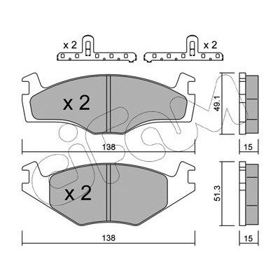 Слика на плочки CIFAM 822-045-0K за VW Scirocco (53B) 1.8 - 90 коњи бензин