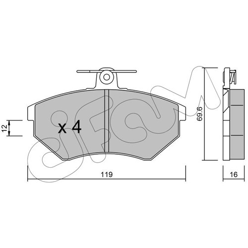 Слика на плочки CIFAM 822-050-0 за Seat Toledo (1L) 1.8 16V - 125 коњи бензин