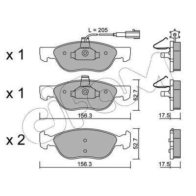 Слика на плочки CIFAM 822-082-0 за Lancia Delta MK 2 (836) 1.6 i.e. 16V (836AO) - 103 коњи бензин