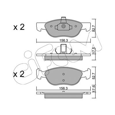 Слика на плочки CIFAM 822-082-2 за Fiat Punto VAN 188ax 1.3 JTD - 69 коњи дизел