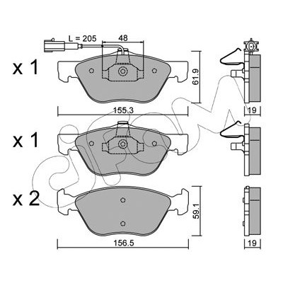 Слика на плочки CIFAM 822-083-2 за Alfa Romeo 147 (937) Hatchback 1.9 JTD (937AXD1A) - 115 коњи дизел