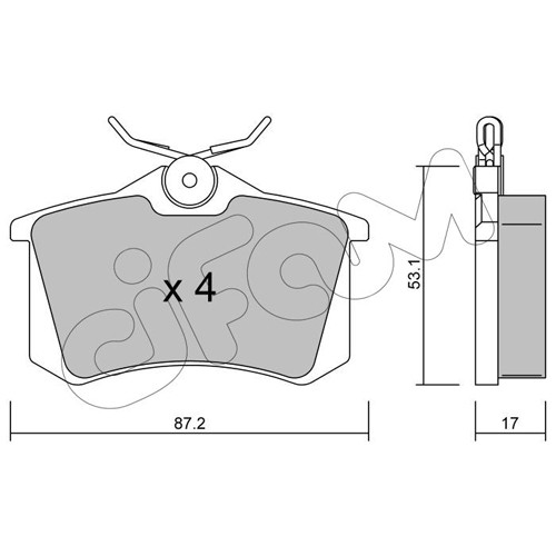 Слика на плочки CIFAM 822-100-1 за VW Beetle Convertible (1Y7) 2.0 - 115 коњи бензин