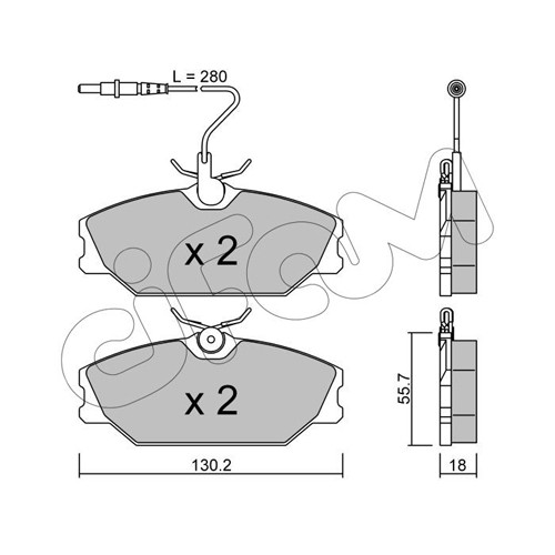 Слика на плочки CIFAM 822-142-0 за Renault Laguna Grandtour (K56) 1.9 dTi (K56J) - 98 коњи дизел