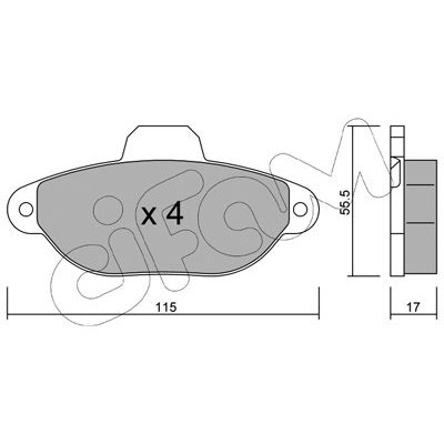 Слика на плочки CIFAM 822-159-1 за Fiat Panda VAN 169 1.1 - 54 коњи бензин