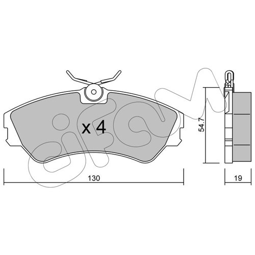 Слика на плочки CIFAM 822-162-0 за VW Transporter T4 Box 1.9 D - 60 коњи дизел