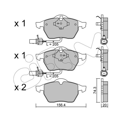 Слика на плочки CIFAM 822-181-3 за Audi A4 Sedan (8EC, B7) 2.0 TFSI quattro - 220 коњи бензин