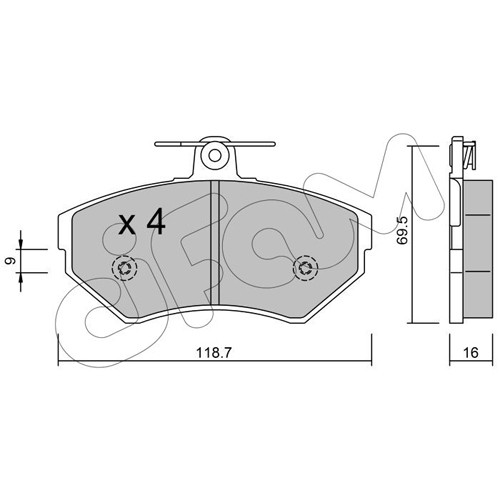 Слика на плочки CIFAM 822-215-1 за VW Golf 3 (1H1) 1.8 - 90 коњи бензин