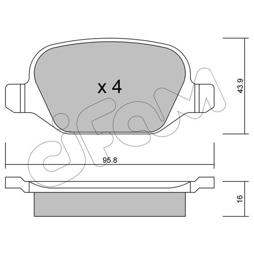 Слика на плочки CIFAM 822-324-1 за Alfa Romeo 147 (937) Hatchback 1.9 JTDM 16V - 150 коњи дизел