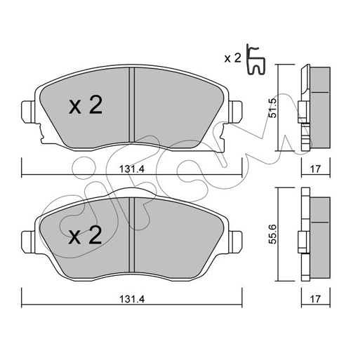 Слика на плочки CIFAM 822-340-0 за Opel Tigra TwinTop 1.8 - 125 коњи бензин