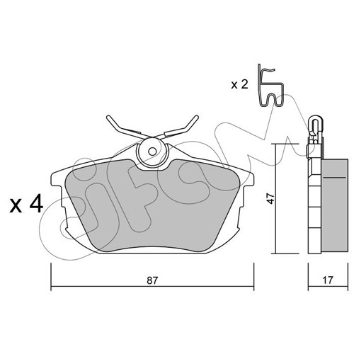 Слика на плочки CIFAM 822-347-0 за Smart Forfour (454) 1.1 (454.030) - 75 коњи бензин