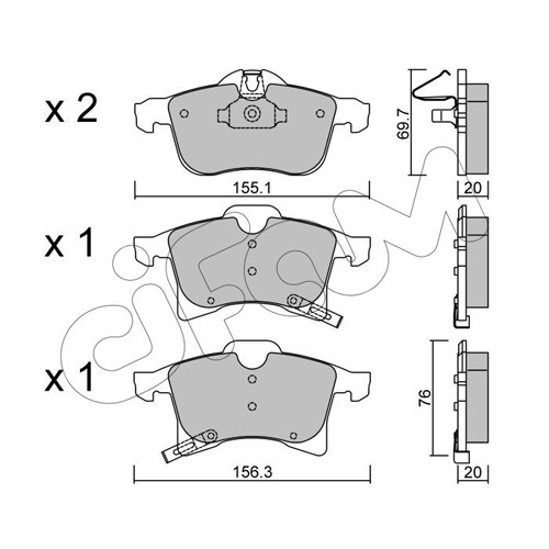 Слика на плочки CIFAM 822-539-0 за Opel Astra H GTC 1.7 CDTI - 125 коњи дизел