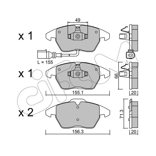 Слика на плочки CIFAM 822-548-0 за VW Touran (1T) 2.0 TDI 16V - 140 коњи дизел