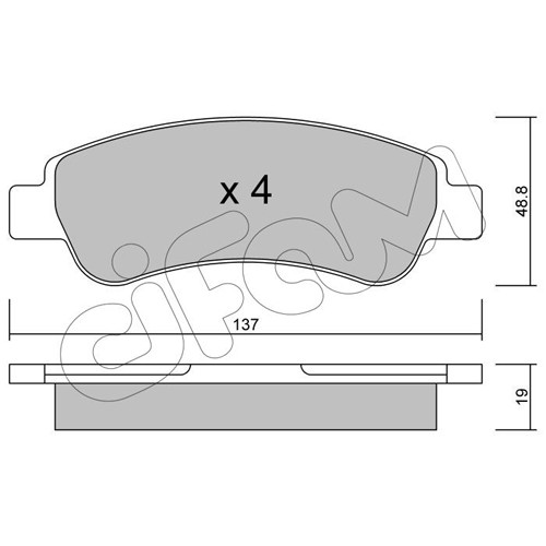 Слика на плочки CIFAM 822-710-0 за Fiat Ducato BOX 250 115 Multijet 2,0 D - 116 коњи дизел