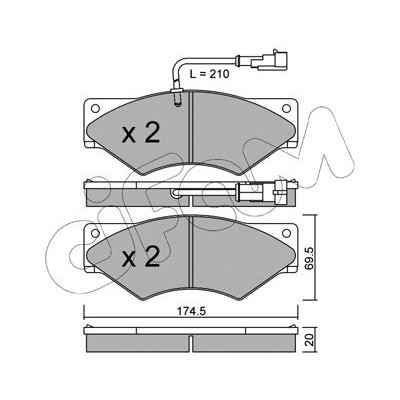 Слика на плочки CIFAM 822-849-1 за камион Iveco Daily 1 Bus A 45-12 (95839211, 95839231, 95839311, 95839317...) - 122 коњи дизел