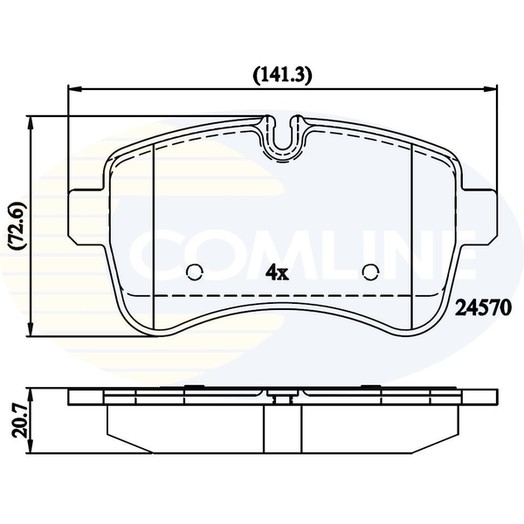 Слика на плочки COMLINE  CBP01617 за камион Iveco Daily 2006 Platform 35C12, 35S12 - 116 коњи дизел