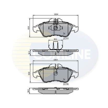 Слика на плочки COMLINE  CBP0212 за Mercedes Vito BUS (638) 110 CDI 2.2 (638.194) - 102 коњи дизел