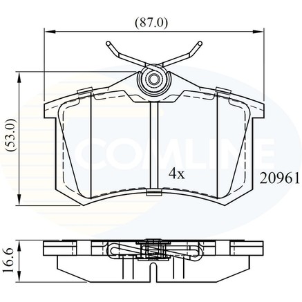 Слика на плочки COMLINE  CBP0797 за Audi A3 Sportback (8PA) 1.8 TFSI - 160 коњи бензин