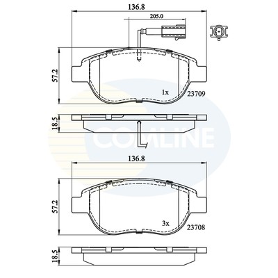 Слика на плочки COMLINE  CBP11038 за Fiat Bravo 198 1.9 D Multijet - 120 коњи дизел