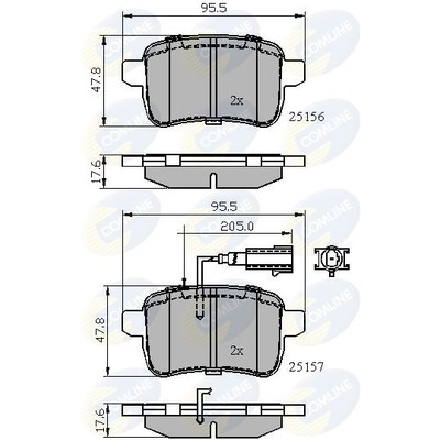 Слика на плочки COMLINE  CBP12103 за Alfa Romeo Giulietta (940) 1.4 TB - 163 коњи бензин