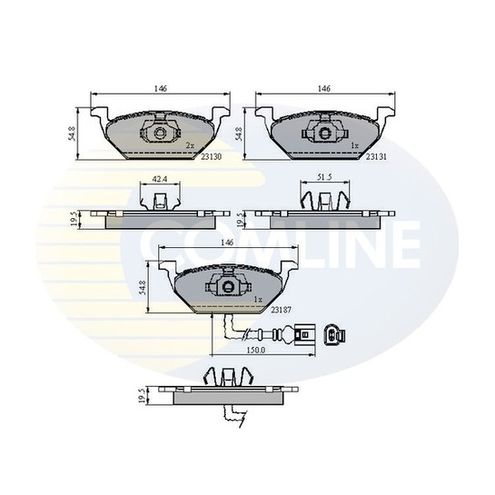 Слика на плочки COMLINE  CBP1851 за VW Caddy 3 Box 2.0 TDI 4motion - 85 коњи дизел