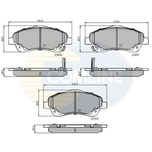 Слика на плочки COMLINE  CBP31140 за Toyota Avensis Hatchback (T25) 2.4 - 170 коњи бензин