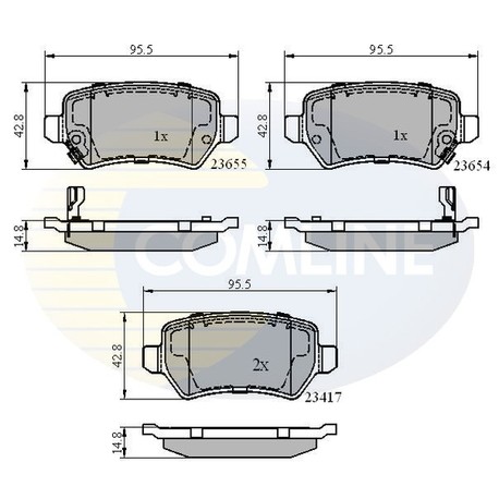 Слика на плочки COMLINE  CBP31551 за Opel Zafira (A05) 1.6 - 115 коњи бензин