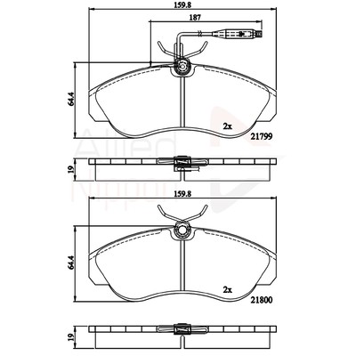 Слика на плочки COMLINE ANL Braking ADB1275 за Peugeot Boxer Box (230L) 2.5 DT - 84 коњи дизел